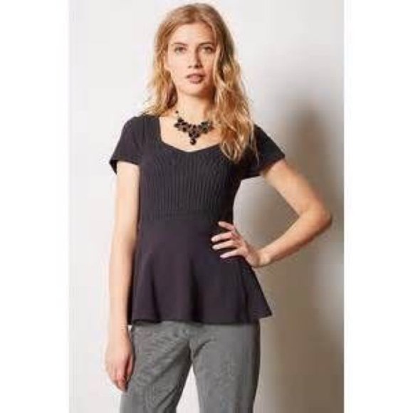 Anthropologie Trellis Meadow Rue Peplum Top NWOT - Picture 1 of 4